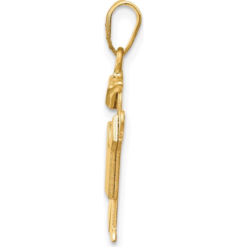 14K Yellow Gold Engravable Small Boy with Hat Left Kiss Charm by Oro Pregiato