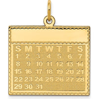 14K Yellow Gold Engravable Sunday Calendar Pendant - Personalize with Custom Date by Oro Pregiato