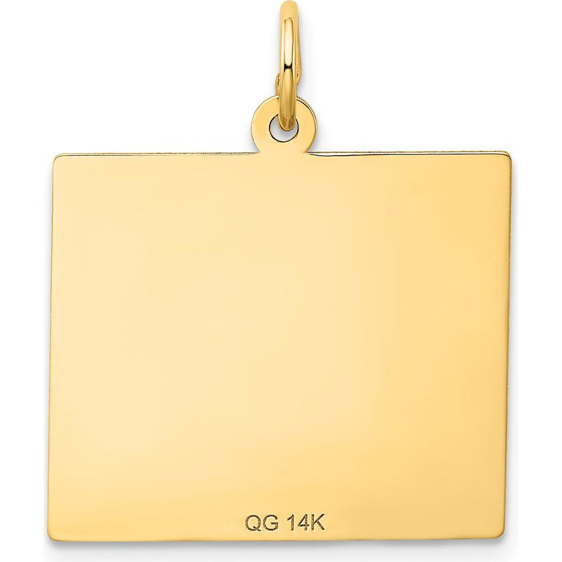 14K Yellow Gold Engravable Sunday Calendar Pendant - Personalize with Custom Date by Oro Pregiato