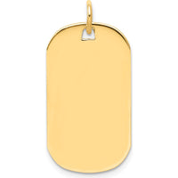 14K Yellow Gold Engraveable Dog Tag Disc Charm - Polished Finish by Oro Pregiato