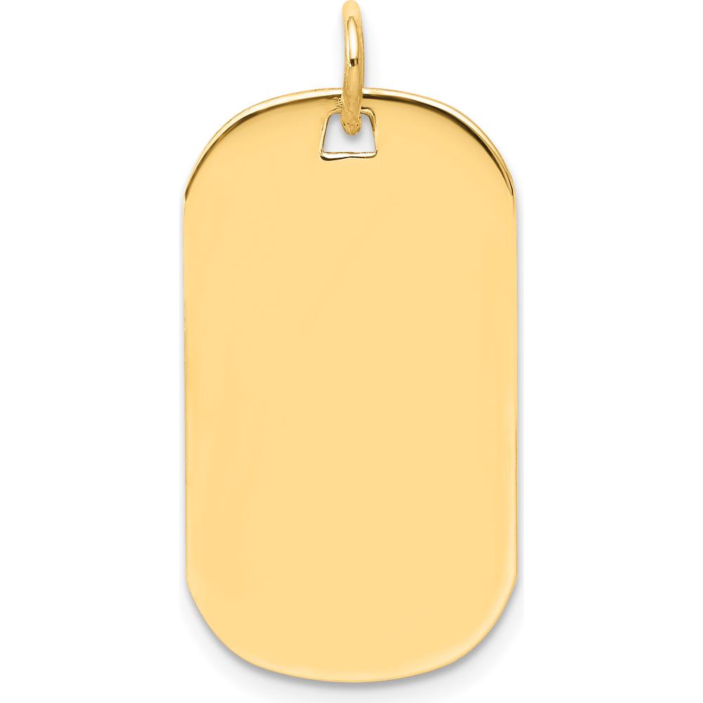 14K Yellow Gold Engraveable Dog Tag Disc Charm - Polished Finish by Oro Pregiato