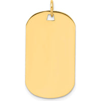 14K Yellow Gold Engraveable Dog Tag Disc Charm with Polished Finish - 30mm by Oro Pregiato