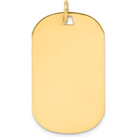 14K Yellow Gold Engraveable Dog Tag Disc Charm with Polished Finish by Oro Pregiato