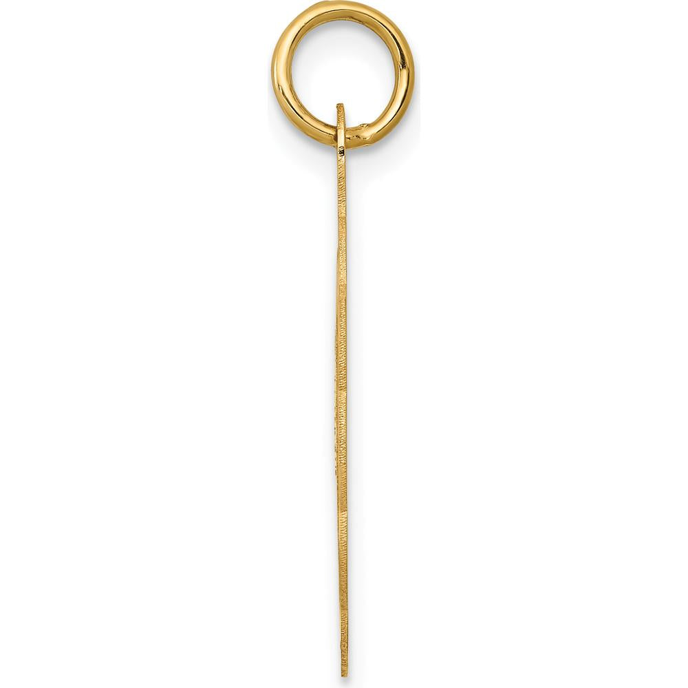 14K Yellow Gold Engraved Girl Head Scalloped Disc Charm - 0.013 Gauge 18mm by Oro Pregiato
