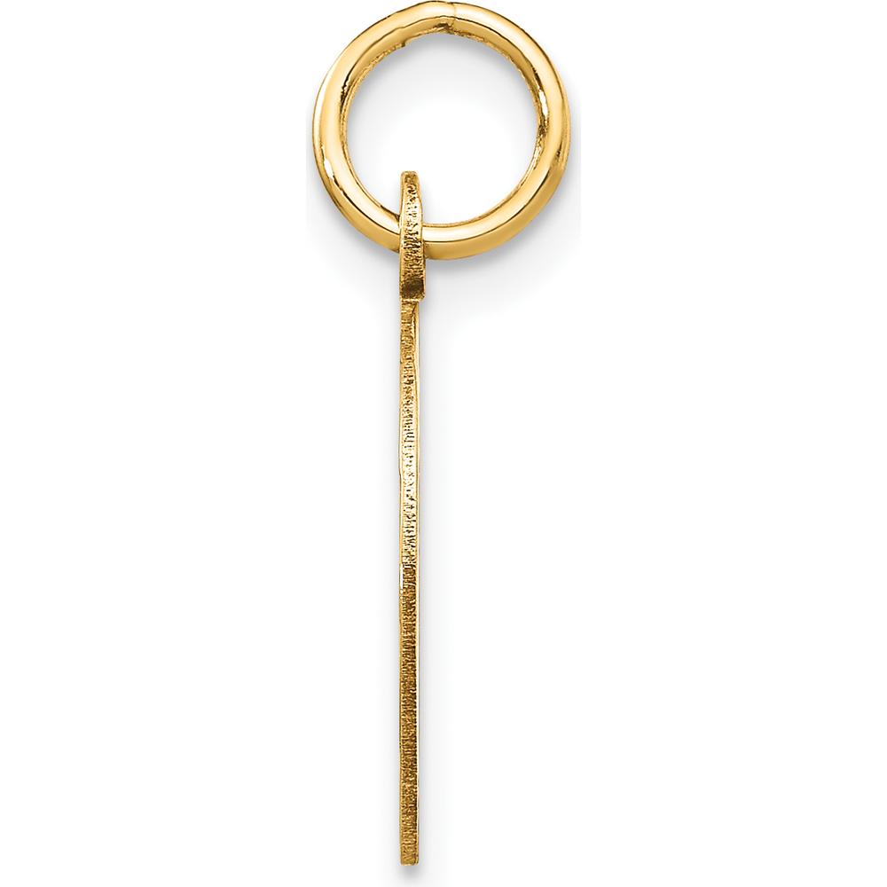 14K Yellow Gold Etched Round Disc Charm - Personalized Engravable Pendant by Oro Pregiato
