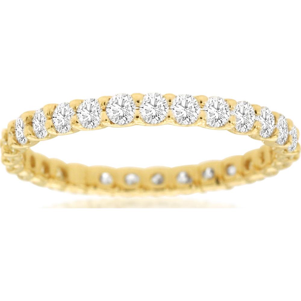 14K Yellow Gold Eternity Band with 1.00 Carat Total Weight Round Brilliant Cut Diamonds in Shared-Prong Setting - Royal Jewelry