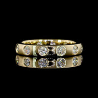 14K Yellow Gold Eternity Band with 12 Flush Set Round Lab Diamonds - 0.77 Carats Total Diamond Weight, E-F Color VS Clarity - Covaloro Fine Jewelry