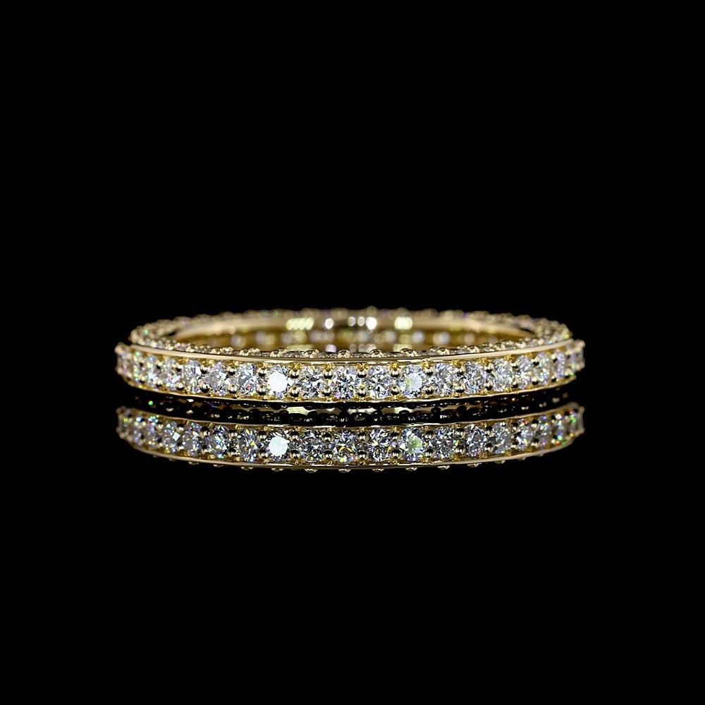 14K Yellow Gold Eternity Band with 127 Prong-Set Round Lab Diamonds - 1.50 Carat Total Weight, E-F Color, VS1 Clarity - Covaloro Fine Jewelry