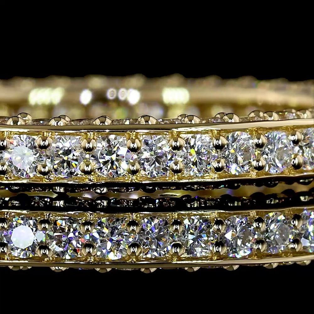 14K Yellow Gold Eternity Band with 127 Prong-Set Round Lab Diamonds - 1.50 Carat Total Weight, E-F Color, VS1 Clarity - Covaloro Fine Jewelry