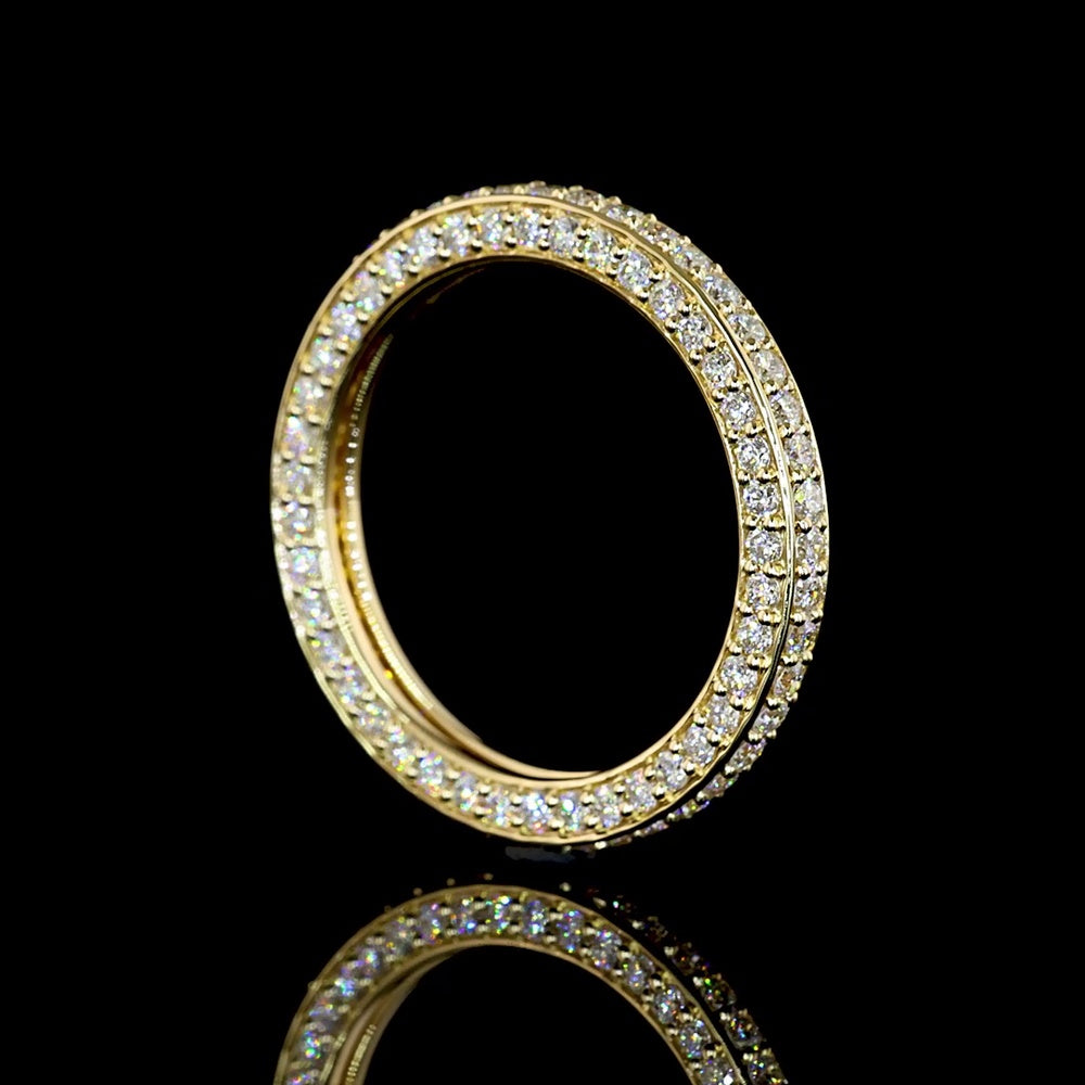 14K Yellow Gold Eternity Band with 127 Prong-Set Round Lab Diamonds - 1.50 Carat Total Weight, E-F Color, VS1 Clarity - Covaloro Fine Jewelry