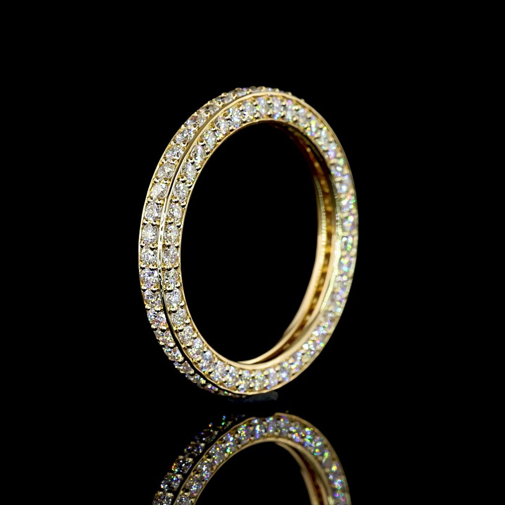 14K Yellow Gold Eternity Band with 127 Prong-Set Round Lab Diamonds - 1.50 Carat Total Weight, E-F Color, VS1 Clarity - Covaloro Fine Jewelry