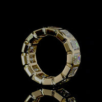14K Yellow Gold Eternity Band with 13 Bezel-Set Emerald Cut Lab Diamonds - 10.04 Total Carat Weight, F VS1 - Covaloro Fine Jewelry