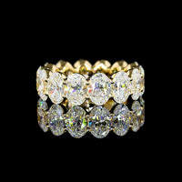 14K Yellow Gold Eternity Band with 14 Oval Cut Lab Grown Diamonds - E Color VVS2 Clarity - 5.60 Carat Total Diamond Weight - Covaloro Fine Jewelry