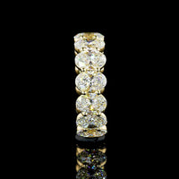 14K Yellow Gold Eternity Band with 14 Oval Cut Lab Grown Diamonds - E Color VVS2 Clarity - 5.60 Carat Total Diamond Weight - Covaloro Fine Jewelry