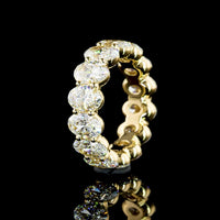 14K Yellow Gold Eternity Band with 14 Oval Cut Lab Grown Diamonds - E Color VVS2 Clarity - 5.60 Carat Total Diamond Weight - Covaloro Fine Jewelry