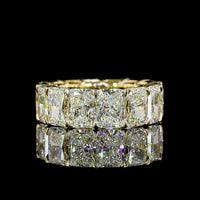 14K Yellow Gold Eternity Band with 14 Radiant Cut Lab Diamonds - 14.69 Carat Total Diamond Weight - Covaloro Fine Jewelry