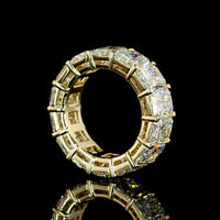 14K Yellow Gold Eternity Band with 14 Radiant Cut Lab Diamonds - 14.69 Carat Total Diamond Weight - Covaloro Fine Jewelry