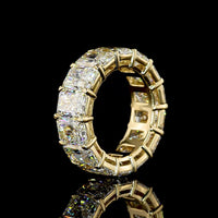 14K Yellow Gold Eternity Band with 14 Radiant Cut Lab Diamonds - 14.69 Carat Total Diamond Weight - Covaloro Fine Jewelry