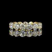 14K Yellow Gold Eternity Band with 15 Prong-Set Old European Cut Lab Diamonds - 4.63 Total Carat Weight - Covaloro Fine Jewelry