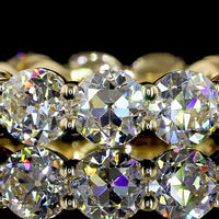 14K Yellow Gold Eternity Band with 15 Prong-Set Old European Cut Lab Diamonds - 4.63 Total Carat Weight - Covaloro Fine Jewelry