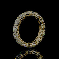 14K Yellow Gold Eternity Band with 15 Prong-Set Old European Cut Lab Diamonds - 4.63 Total Carat Weight - Covaloro Fine Jewelry