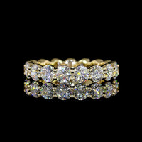 14K Yellow Gold Eternity Band with 17 Round Brilliant Cut Lab Diamonds - 2.59 Carats Total Diamond Weight, E-F Color, VS Clarity - Covaloro Fine Jewelry