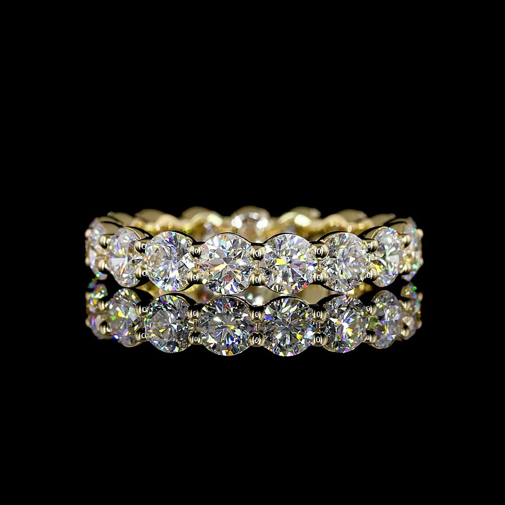 14K Yellow Gold Eternity Band with 17 Round Brilliant Cut Lab Diamonds - 2.59 Carats Total Diamond Weight, E-F Color, VS Clarity - Covaloro Fine Jewelry