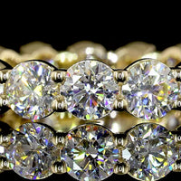 14K Yellow Gold Eternity Band with 17 Round Brilliant Cut Lab Diamonds - 2.59 Carats Total Diamond Weight, E-F Color, VS Clarity - Covaloro Fine Jewelry