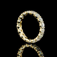 14K Yellow Gold Eternity Band with 17 Round Brilliant Cut Lab Diamonds - 2.59 Carats Total Diamond Weight, E-F Color, VS Clarity - Covaloro Fine Jewelry