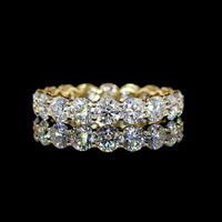 14K Yellow Gold Eternity Band with 18 Prong-Set Round Lab-Grown Diamonds - 3.03 Carat Total Weight (E-F Color, VS Clarity) - Covaloro Fine Jewelry
