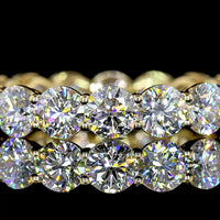 14K Yellow Gold Eternity Band with 18 Prong-Set Round Lab-Grown Diamonds - 3.03 Carat Total Weight (E-F Color, VS Clarity) - Covaloro Fine Jewelry