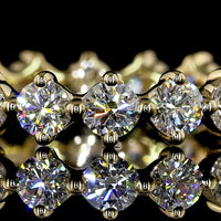 14K Yellow Gold Eternity Band with 18 Round Cut Lab Diamonds - 1.45 Carat Total Diamond Weight - Covaloro Fine Jewelry