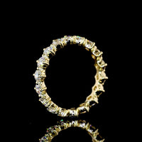 14K Yellow Gold Eternity Band with 18 Round Cut Lab Diamonds - 1.45 Carat Total Diamond Weight - Covaloro Fine Jewelry