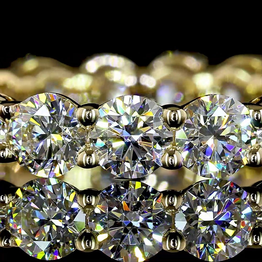 14K Yellow Gold Eternity Band with 19 Round Brilliant Cut Lab Diamonds - 2.43 Carat Total Diamond Weight - Covaloro Fine Jewelry