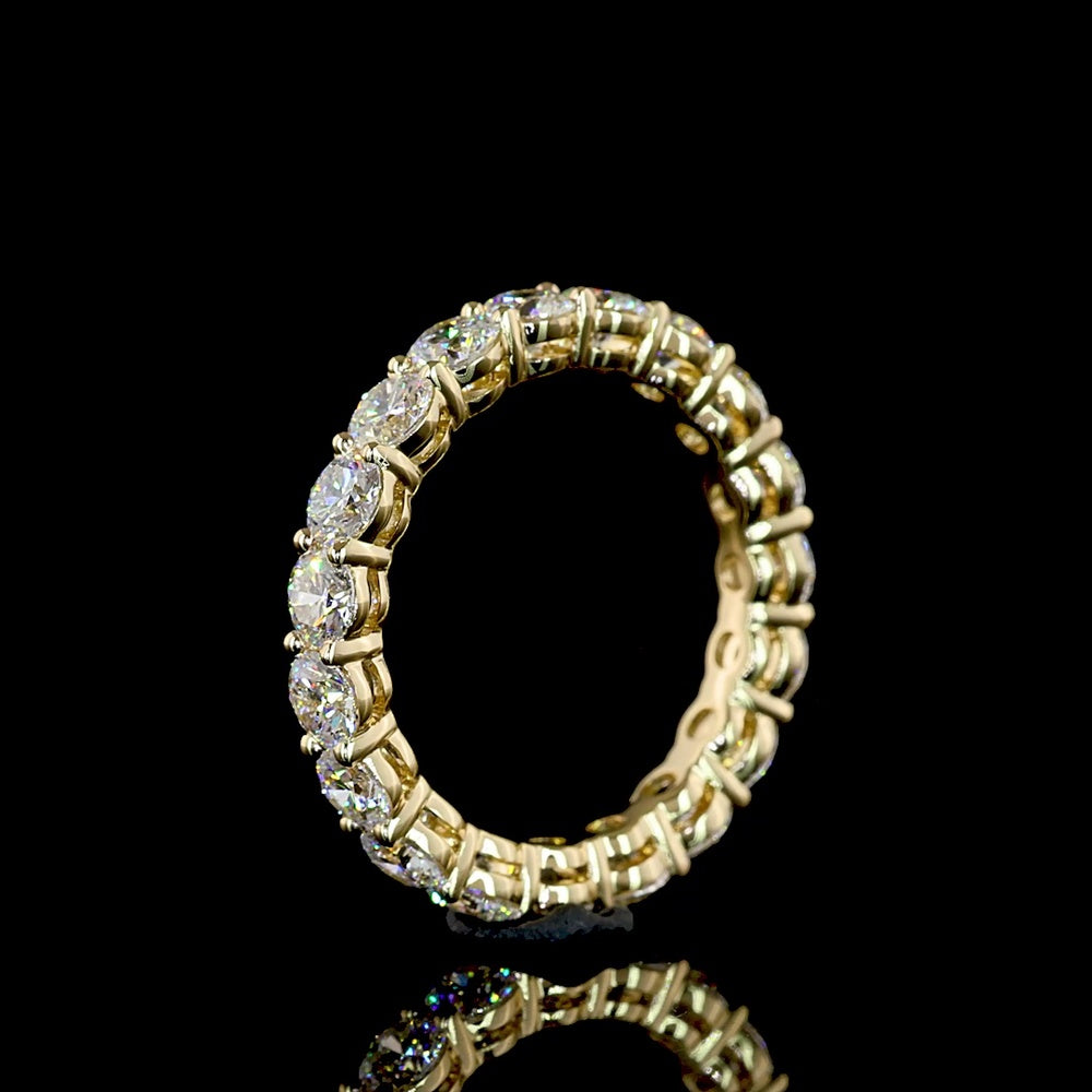 14K Yellow Gold Eternity Band with 19 Round Brilliant Cut Lab Diamonds - 2.43 Carat Total Diamond Weight - Covaloro Fine Jewelry