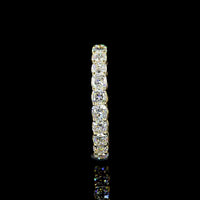 14K Yellow Gold Eternity Band with 2.21 Carats Total Weight Square Cushion Brilliant Cut Lab Diamonds in Prong Setting - Covaloro Fine Jewelry