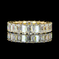 14K Yellow Gold Eternity Band with 23 North-South Set Emerald Cut Lab Diamonds - 4.05 Carat Total Weight (E-F VVS2) - Covaloro Fine Jewelry