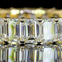14K Yellow Gold Eternity Band with 23 North-South Set Emerald Cut Lab Diamonds - 4.05 Carat Total Weight (E-F VVS2) - Covaloro Fine Jewelry