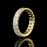 14K Yellow Gold Eternity Band with 23 North-South Set Emerald Cut Lab Diamonds - 4.05 Carat Total Weight (E-F VVS2) - Covaloro Fine Jewelry
