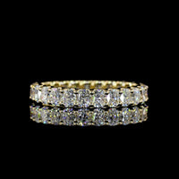 14K Yellow Gold Eternity Band with 25 Cushion Brilliant Cut Lab Diamonds in U-Prong Setting - 2.86 Carats Total Diamond Weight - Covaloro Fine Jewelry