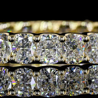 14K Yellow Gold Eternity Band with 25 Cushion Brilliant Cut Lab Diamonds in U-Prong Setting - 2.86 Carats Total Diamond Weight - Covaloro Fine Jewelry