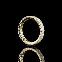 14K Yellow Gold Eternity Band with 26 Prong-Set Emerald Cut Lab Diamonds - 3.20 Carats Total Diamond Weight - Covaloro Fine Jewelry