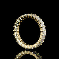 14K Yellow Gold Eternity Band with 27 North-South Prong Set Emerald Cut Lab Diamonds - 2.88 Carats Total Diamond Weight - Covaloro Fine Jewelry