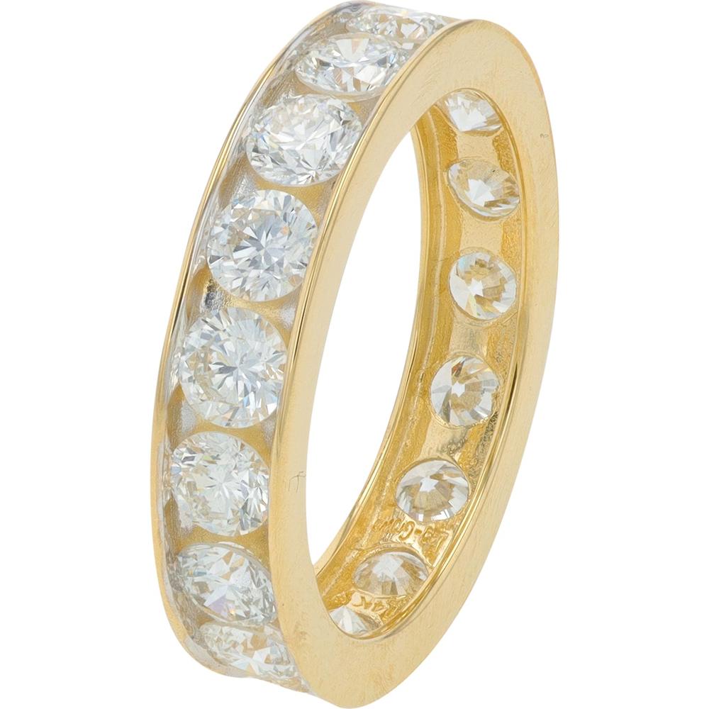 14K Yellow Gold Eternity Band with 3.25 Carat Lab - Grown Round Diamonds - Channel Set