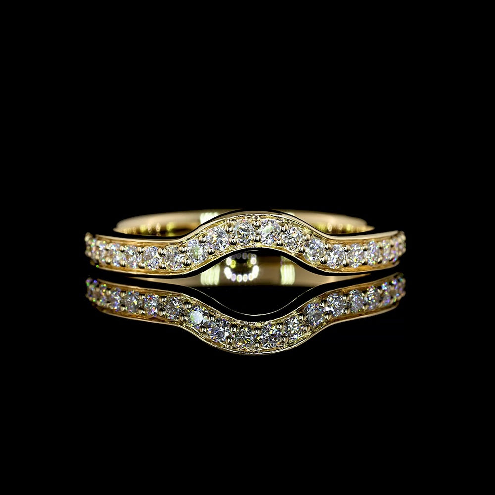 14K Yellow Gold Eternity Band with 30 Prong-Set Round Cut Lab Diamonds - 0.39 Carats Total Diamond Weight - Covaloro Fine Jewelry