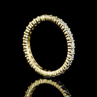 14K Yellow Gold Eternity Band with 30 Round Brilliant Cut Lab Diamonds in Prong Setting - 0.93 Total Carat Weight - Covaloro Fine Jewelry