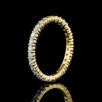 14K Yellow Gold Eternity Band with 30 Round Brilliant Cut Lab Diamonds in Prong Setting - 0.93 Total Carat Weight - Covaloro Fine Jewelry