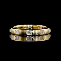 14K Yellow Gold Eternity Band with 7 East-West Flush Set Emerald Cut Lab Diamonds - 0.34 Carats Total Diamond Weight - Covaloro Fine Jewelry