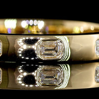14K Yellow Gold Eternity Band with 7 East-West Flush Set Emerald Cut Lab Diamonds - 0.34 Carats Total Diamond Weight - Covaloro Fine Jewelry