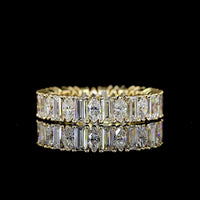 14K Yellow Gold Eternity Band with Alternating Baguette and Marquise Cut Lab Diamonds - 2.6 Carats Total Diamond Weight - Covaloro Fine Jewelry